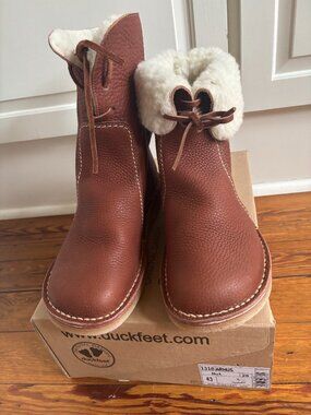 Women’s Duckfeet Arhus Boots in "Nut"; New With Tags/Box